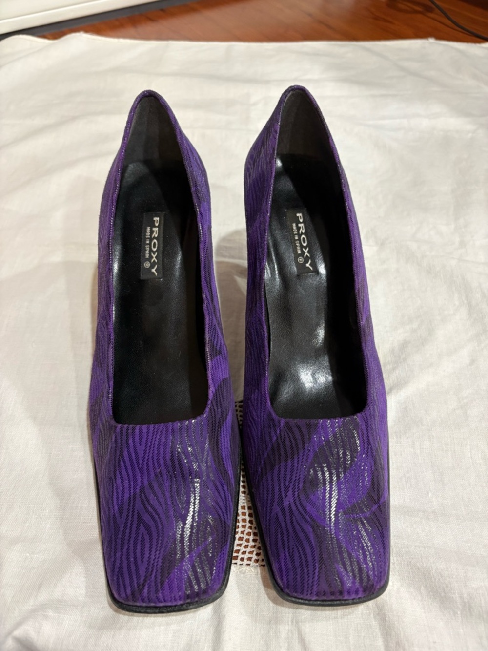 Proxy Purple Women's Square-Toe Pumps w/accent heels